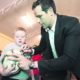 Evan Browne from Bohermore had his football on hand to get it signed by David Forde. Photograph by Aengus McMahon