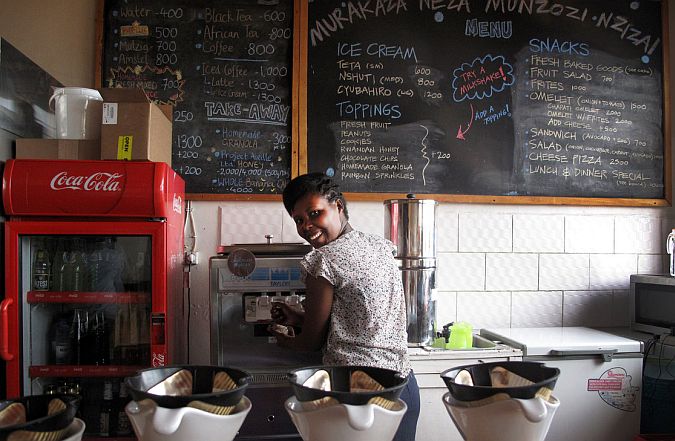 Manager Louise Ingabire in Rwanda's Inzozi Nziza – or Sweet Dreams.