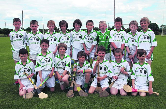 Sarsfields East Galway U10 A tournament winners after defeating Kilnadeema-Leitrim in the final. Back row, left to right: Adam Kyne, Cathal Ward, Darragh Donohue, John Cosgrove, Fearghus Deeley, Mark Tierney, Ethan Warde, Sean O'Neill, Nathan Cannon, Leon Connaire. Front row: Ross Keane, Dean Keane, Oisín Maher, Michael Keown, Paddy McCarty, Rian Earls, Ruairì Brogan.