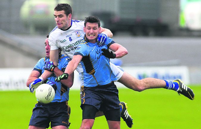 Micheal Breathnach's Fiontáin Ó Curraoin, pictured in action against Salthill Knocknacarra's David Tierney and John Boylan, impressed in their weekend championship win over Carna-Caiseal.