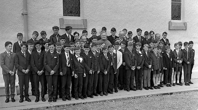 Boys who were Confirmed by the Bishop of Galway, Dr Michael Browne, in Kinvara in 1969.