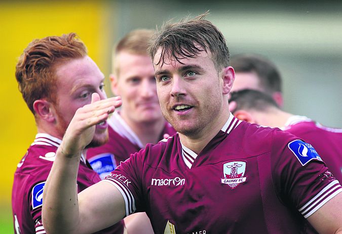 Galway FC striker Vinny Faherty who struggled to make much headway against Dundalk in Friday night's Ford FAI Cup tie at Oriel Park.