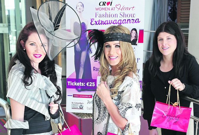 Croí’s Karen Maloney (right) is joined by models Michaela O’ Shaughnessy and Mary Lee to launch the inaugural Croí Women At Heart Fashion Show Extravaganza. With an aim to empower women to take control of their own heart health, the show will take place on Thursday, October 23, in the Radisson Blu Hotel at 7.30pm. Tickets are €25 and include a pre-event drinks reception and a goodie-bag for all attendees.