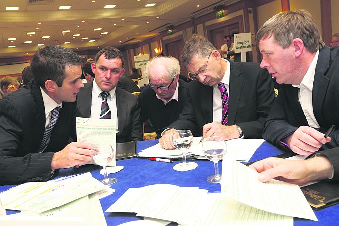 Pictured at the IFA pre-Budget lobbying session held in Dublin last week were, from left: Joe Healy, Galway IFA Farm Business Committee; Pat Murphy, Galway IFA County Chairman; Ambrose McDonagh, Galway IFA Rural Dev. Committee; Deputy Éamon Ó Cuív and Enda Monaghan, Galway IFA Forestry Committee.