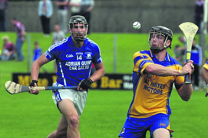 Portumna's Owen Treacy and Ardrahan's John Greene whose clubs, along with Gort, are lying idle as the controversy which has held up the Galway senior championship shows no sign of ending.