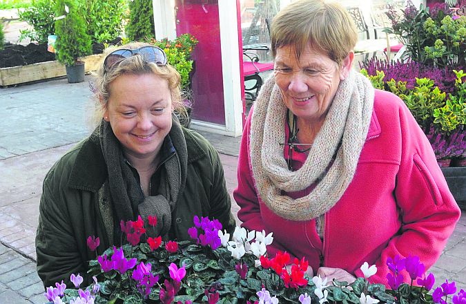 Dr Orla Smithwick, Oranmore and Colette Fahy, Headford, at the McGaugh's Garden Centre workshop on winter planting last weekend. PHOTO: STAN SHIELDS.