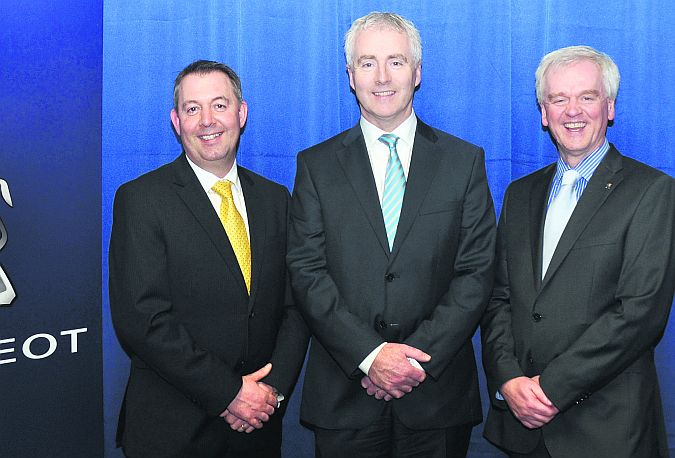 Pictured at the announcement of the appointment of Kenny Galway as Peugeot dealers were (from left): Des Cannon, Managing Director at Gowan Distributors Limited, Peugeot Importers in Ireland; Brian Kenny, Dealer Principal at Kenny Galway; and Colin Sheridan, Sales and Marketing Director at Gowan Distributors Limited.