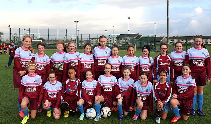 The Mervue United girls team which drew with Cregmore/Claregalway FC Girls in the U14 Championship League tie in Mervue on Sunday. Back row, left to right: Maeve Quinn, Leah Crean-Shaughnessy, Seltanna Sweeney, Shauna Walsh, Chloe Flatherty, Avril King, Sarah Howley, Emilia Koziel, Shauna Burke, Clodagh Howley, Ashling Corcoran and Ava O'Donovan. Front row: Sarah O’Connor, Ciara Nugent, Jean Omokuae, Erin Traynor, Ornagh Nyland, Ella Gilmore, Kathlynn Scalon, Emily Abberton and Niamh Egan.