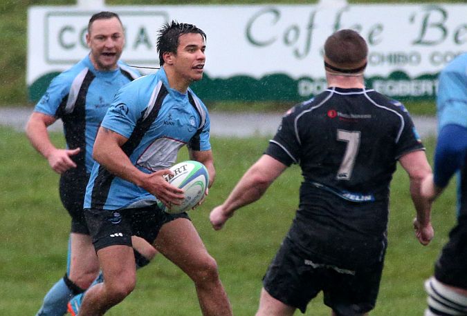 Galwegians Colin Conroy in possession against Ballymena during Saturday's AIL Division 1B tie at Crowley Park. Photo: Joe O'Shaughnessy.