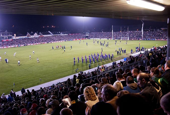 Temporary floodlights at Pearse Stadium for the Ireland v Australia International Rules international played there in 2006.