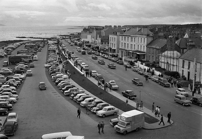 A wonderful view of a busy Salthill in the early 1960s, looking west from the top of Seapoint ballroom.