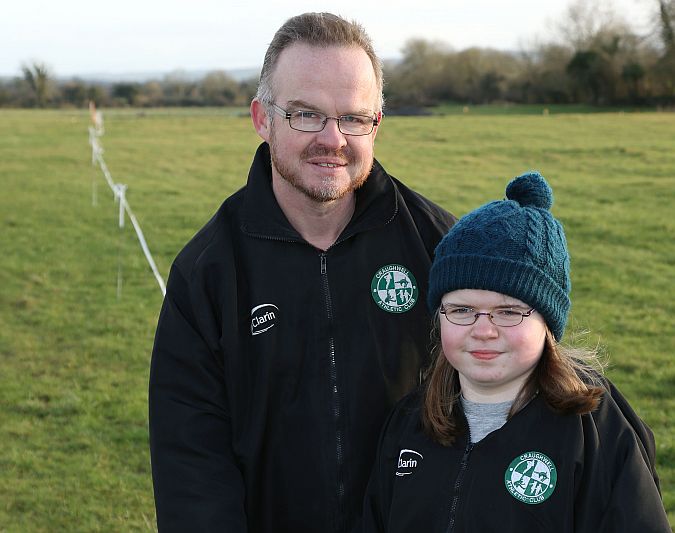 Michael Tobin, Special Dedication Sports Stars award winner 2014, and his daughter Michelle at Craughwell AC's new eight acre site.