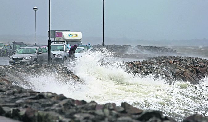 Not as bad as last year . . . but the 2015 January storms can still pack quite a punch, as this photo at the Salthill Prom by JOE O'SHAUGHNESSY clearly shows.