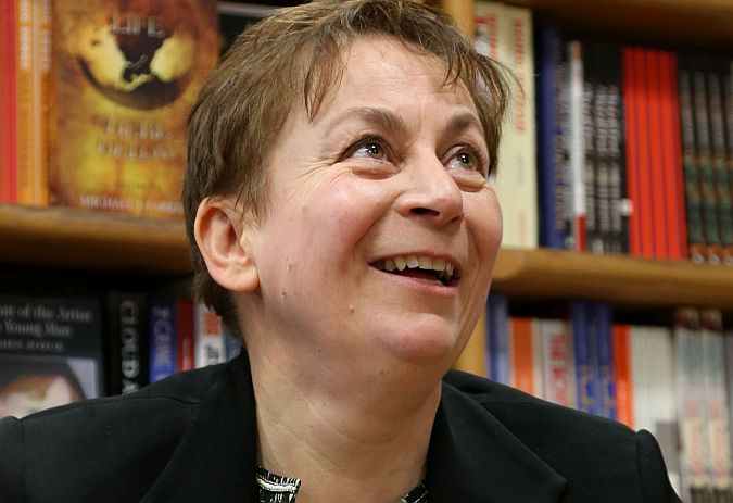 Anne Enright, the newly appointed Laureate for Irish Fiction, during her visit to Charlie Byrne's Bookshop on Sunday.