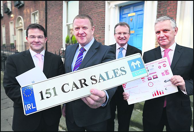 Pictured at the SIMI Motor Industry Review Q4 January Car Sales were, from left: Cathal Cremen, Commercial Manager Done Deal; James Brooks, SIMI President; economist Jim Power; and Alan Nolan SIMI DG.