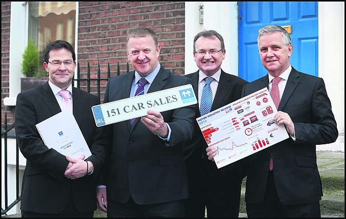 Pictured at the SIMI Motor Industry Review Q4 January Car Sales were (from left) Cathal Cremen, Commercial Manager, Done Deal; SIMI President James Brooks, Economist Jim Power, and SIMI DG Alan Nolan.