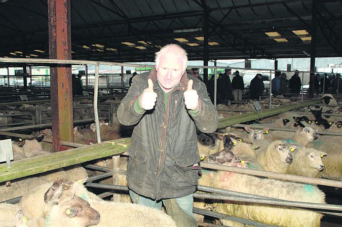 Tom Darcy, Borrisokane, Co. Tipperary, at the Athenry sheep sale on Monday. Photo: johnny ryan.