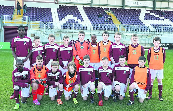 The Galway U13 team which lost out to Mayo (2-1) in the SFAI U13 Inter League at Eamonn Deacy Park. Front row, left to right: Baba Adeeka, Dave Gavriliak, Ethen Fiorentino, Josh Buckley, Colm Cunningham, Daniel Cox, Ben Molloy and Dave Lee. Back row: Dangelo Messan, Leon Daly, Gareth Molloy, Liam Corcoran, Donnie Halloran, Ryan Concannon, Conal Harkin, Charlie Concannon, Lewis Waweru and Evan Nolan.