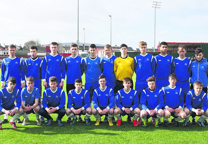 The St. Joseph's College, the Bish, soccer squad which has qualified for the All-Ireland final. Back row, left to right: Conor Melody (Capt) Cian O'Connell, Ross Murphy, Chris Scally, Conor Moloney, Keelan Eyers, James Grealis, Michael Costello, Josh Marvesley, Bobby Keane, Gary Kinneen. Front row: Jack Coyne, Diarmuid McGee, John Kennedy, Brian Lally, Eoin Higgins, Tommy McClean, Adam Fitzgerald, David Carter, Ben Brennan.