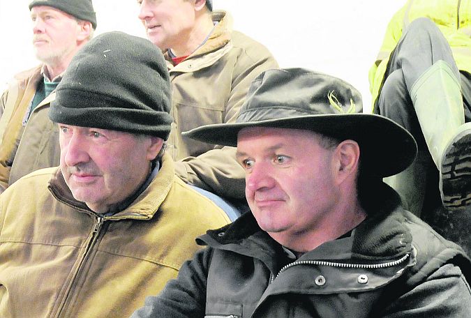 Johnny Rabbitte, Athenry and Sean Gilligan, Colemanstown, at the Athenry Mart Show and Sale last week. photo: stan shields.