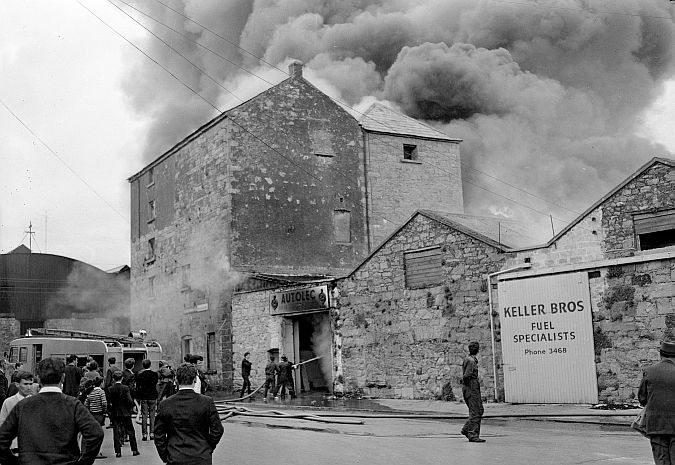 A fire at Forthill Street off Merchants Road in Galway in 1967.