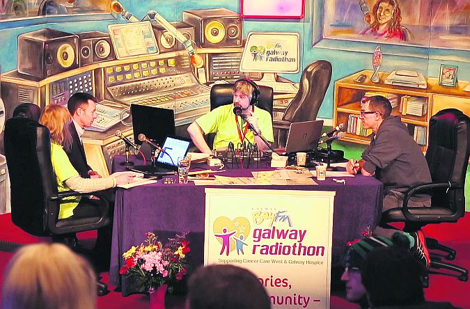 Jon Richards in the hot seat during the Galway Bay FM Radiothon at the Taibhdhearc.