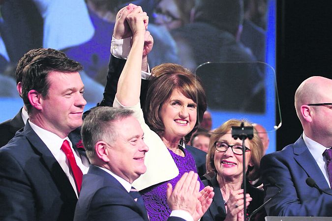 All hands on deck....Labour leader Joan Burton and her party's key Ministers Alan Kelly, Brendan Howlin and Jan O'Sullivan at their conference in Killarney.