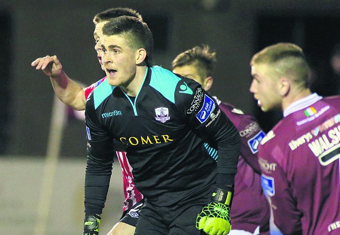 Galway United goalkeeper Connor Gleeson who wasw beaten twice from set-pieces in Friday night's loss to Bohemians at Dalymount Park.