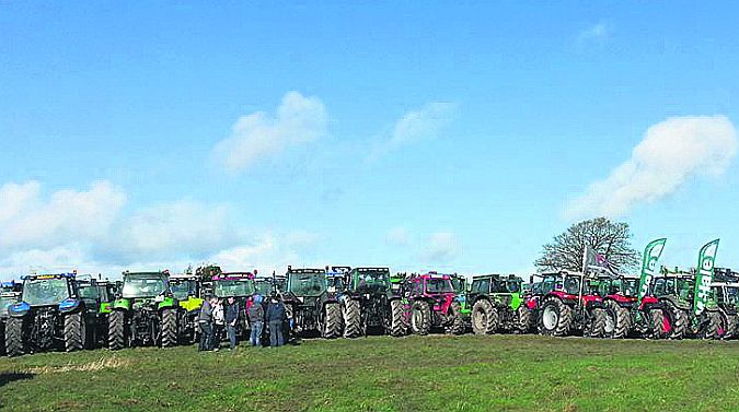 "Those magnificent men in their tractor machines" . . . the Masseys, John Deeres, New Hollands and many, many more ready for the off last Sunday morning in Barnaderg at the start of the North Galway Tractor Run in aid of Galway Hospice.