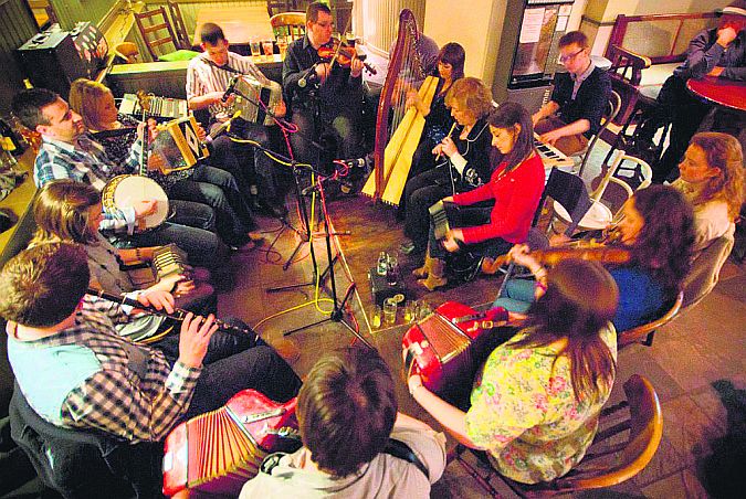 In full flight at the Clifden Trad Festival.