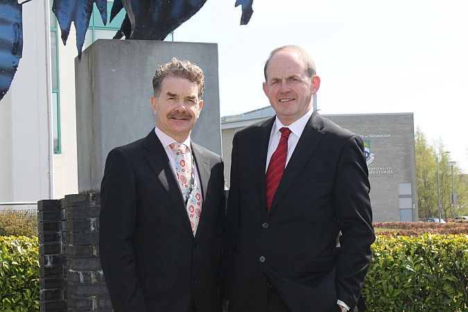 Professor Ciaran Ó Cathain (left) with new AIT chairman Frank Ryan.