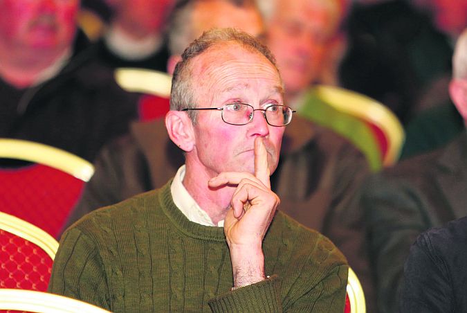 Maurice Farrell from Clontuskert at the regional farmers forum held at the Lough Rea Hotel last week. PHOTO: HANY MARZOUK.