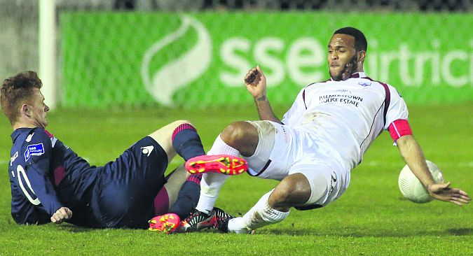 Galway United's Sam Oji who will miss tonight's league clash against Shamrock Rovers after being dismissed for the second time this season in last weekend's tie with Longford Town.