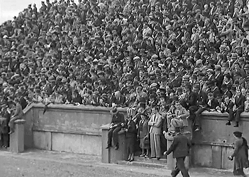 The packed stand at Ballybrit in 1937.