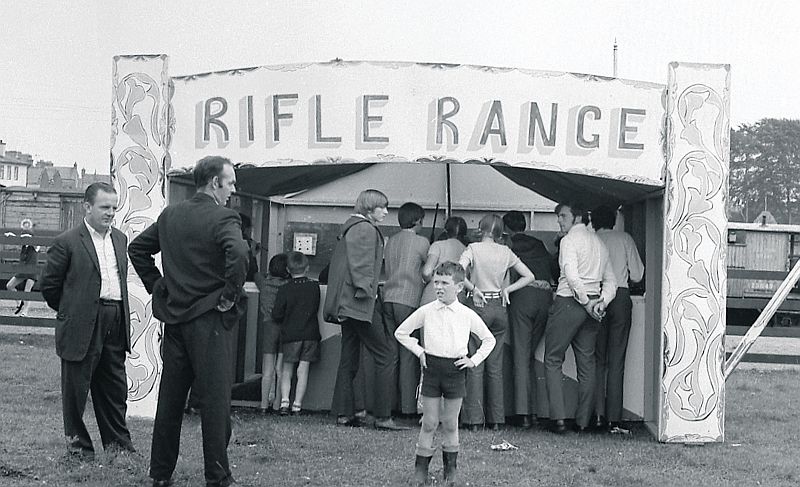 The rifle range proving a big attraction at the Athenry Show in September 1971.