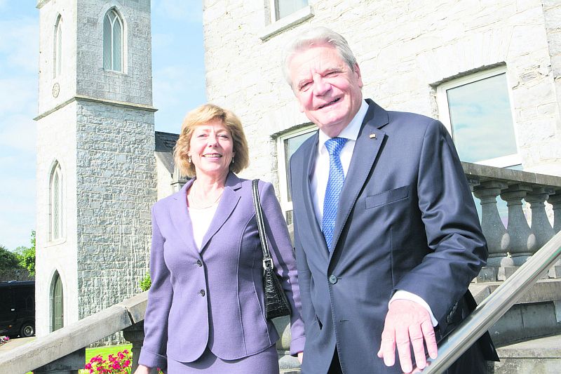 German President Joachim Gauck and his partner Daniela Schadt at Glenlo Abbey Hotel in Galway during their recent visit to Ireland.