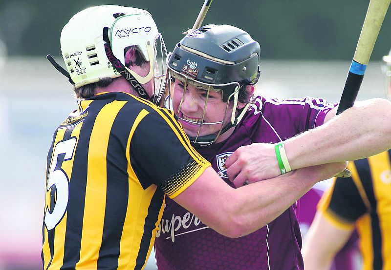 Galway's Joseph Cooney in action against Kilkenny's Padraig Walsh in the league back in March. Photo: Joe O'Shaughnessy.