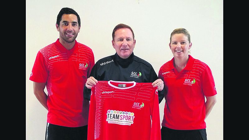 An innovative new Leaving Cert. programme, which incorporates full-time training as a soccer player, is being rolled out by Galway Community College. Pictured are (left to right): Course Director Ger Bane, Director of Football Don O'Riordan and course tutor Susie Cunningham.