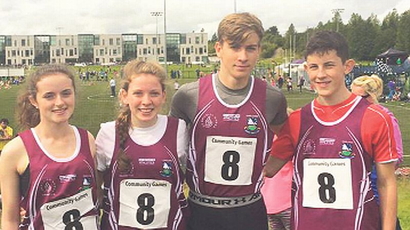 The Galway mixed relay which finished third in the National Community Games finals, from left: Laura Nally, Emma Coakley Sean Kilmartin and Brandon McMenamin