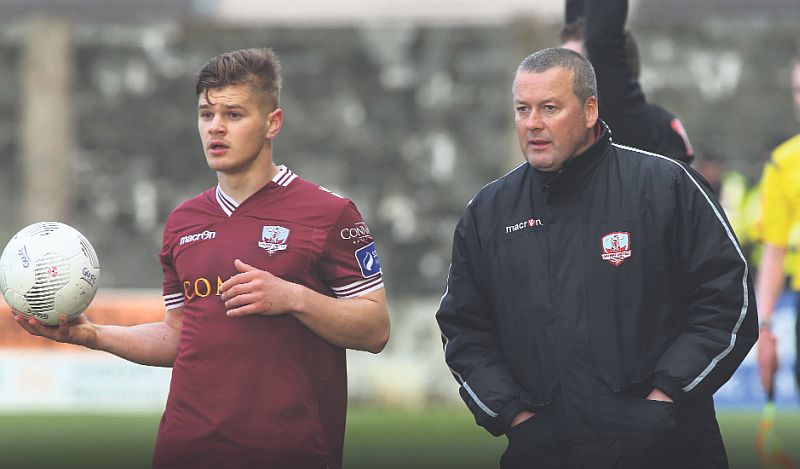 Galway United's Colm Horgan, who returns from suspension, and manager Tommy Dunne whose team face a big challenge against Dundalk in the FAI Cup tonight (Friday).