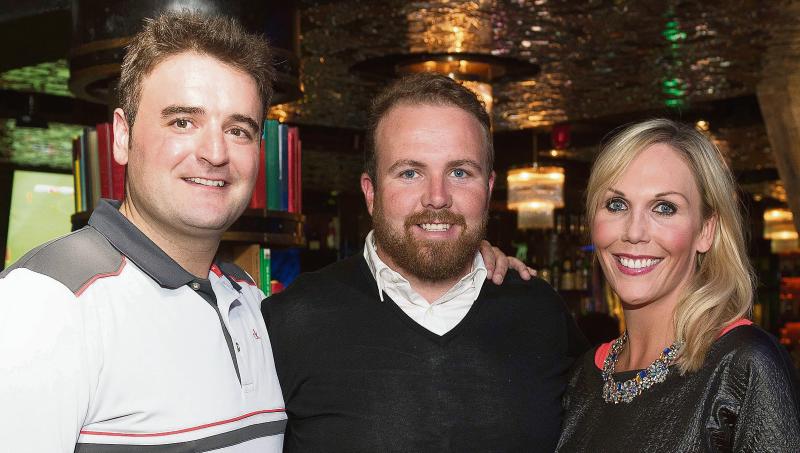 WGC Bridgestone Champion Shane Lowry with Joe Quinn and TG4's Aine Lally last week, during the golfer’s personal appearance at McGettigan’s Galway for an exclusive Q&A session for invited guests. The Offaly native is a brand ambassador for McGettigan’s.