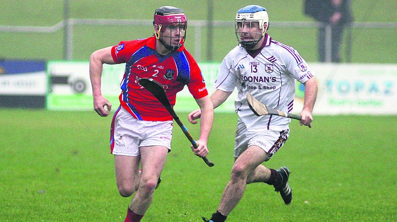 Athenry's, Conor Caulfield, seen here on the right of picture, scored a crucial goal against Ardrahan on Saturday.