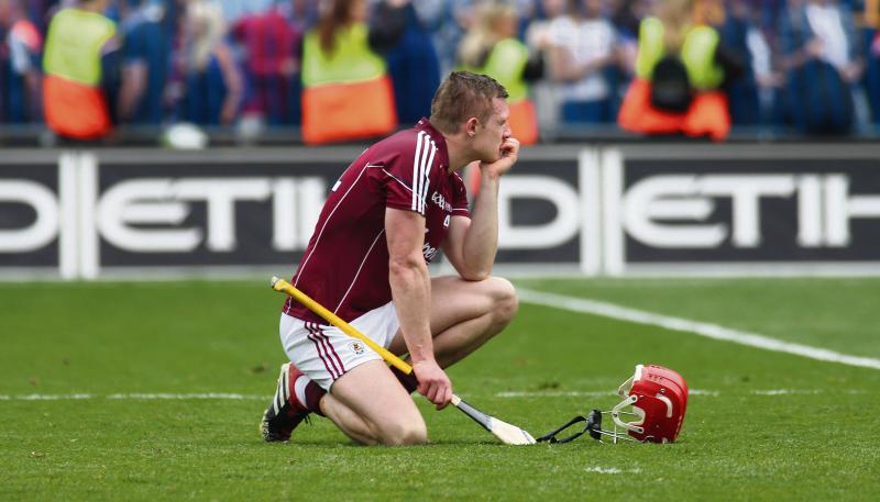 DOWN AND OUT: Galway full forward Joe Canning cuts a dejected figure after the Tribesmen fell to Kilkenny in Sunday's All-Ireland senior hurling final at Croke Park. Photo: Joe O'Shaughnessy.