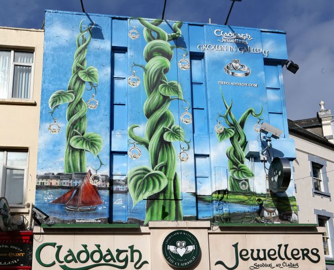 Under threat: the beanstalks mural on Claddagh Jewellers.