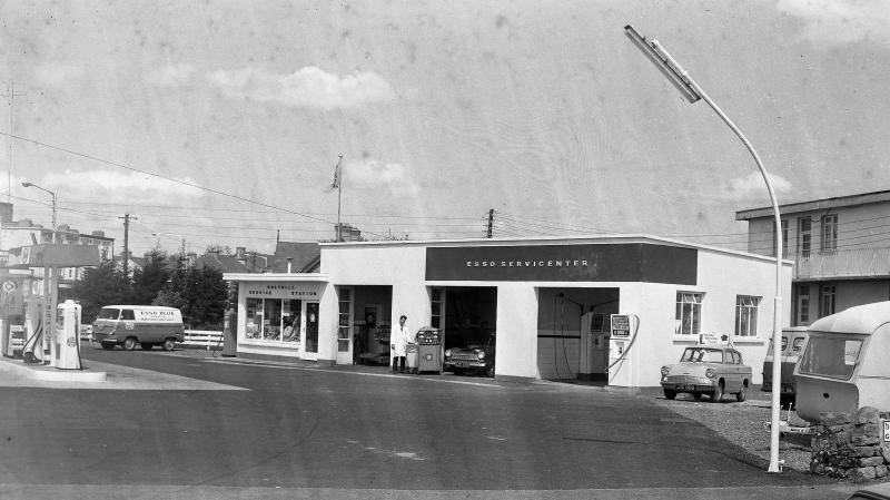 The late John Kelleher pictured outside Salthill Service Station (Esso) in Lower Salthill in May 1967 with the modern Sun Electronic Engine Tester and Tuner, as he marked 10 years in business. John passed away last year, and the business is now a Texaco filling station with 24-hour shop and a Suzuki showroom run by his son Seán. In the background to the left of the picture are the Hotel Rio and Glendalough Hotel.