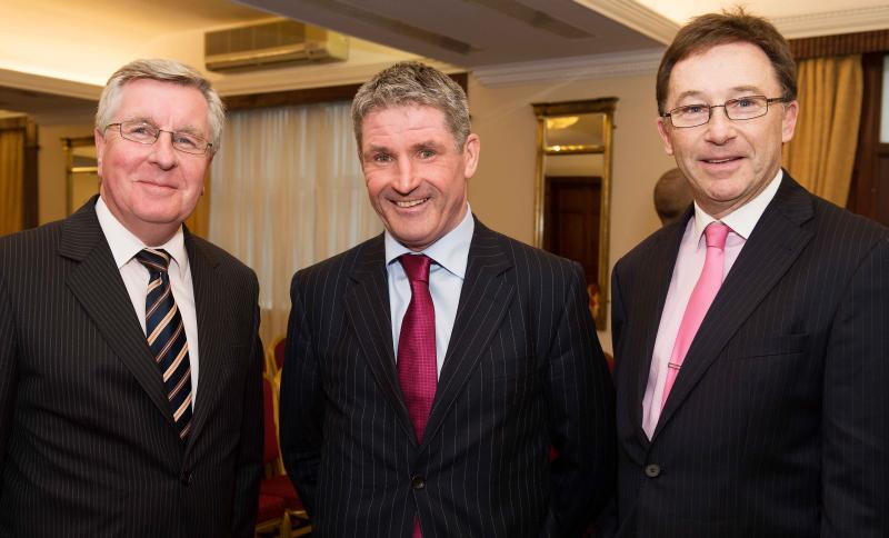 Ger Finan, Finan O' Byrne Accountants, with Pat O'Dwyer, City Life Galway, and Niall Rooney, City Life, Galway at the City Life Galway client seminar in the Ardilaun Hotel.