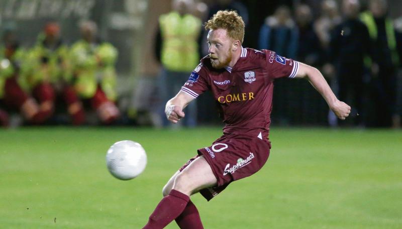 Galway United's Ryan Connolly in action against Limerick FC during Friday night's Premier League tie at Eamonn Deacy Park. Photo: Joe O'Shaughnessy.