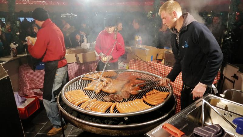 Everything except temptation to be resisted this Christmas . . . . loads of food treats on offer at the Galway Christmas Market in Eyre Square. PHOTO: JOE O'SHAUGHNESSY.