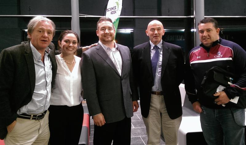 Pictured at the concussion conference held in GMIT over the weekend were, from left: organiser James O'Toole of SportsMed West; Dearbhla Gallager of St Mary's College, London; Dr Michael O'Brien of Harvard Medical School; and Larry Elwood and Damian Curley of GMIT.