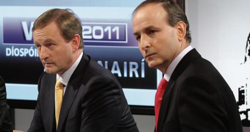 Renewed rivalries...Enda Kenny and Micheal Martin during the TG4 leaders’ debate last time out.